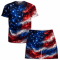 Nebula Stripes Men's T-Shirt and Shorts Combo