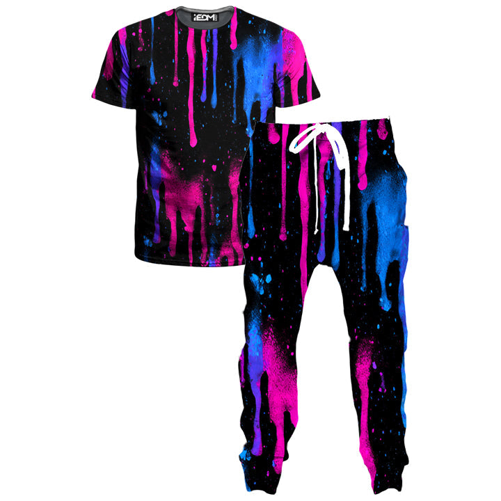 Neon Cascade T-Shirt and Joggers Combo
