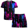 Neon Cascade Men's T-Shirt and Shorts Combo