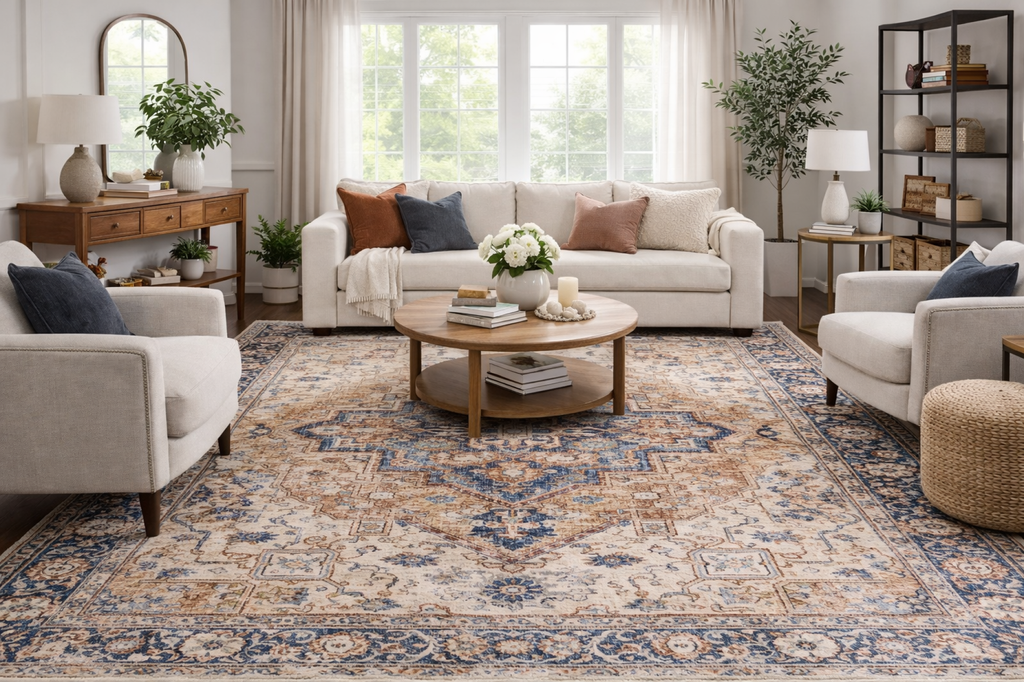 Neyland Iris Olive & Brown Area Rug 2360