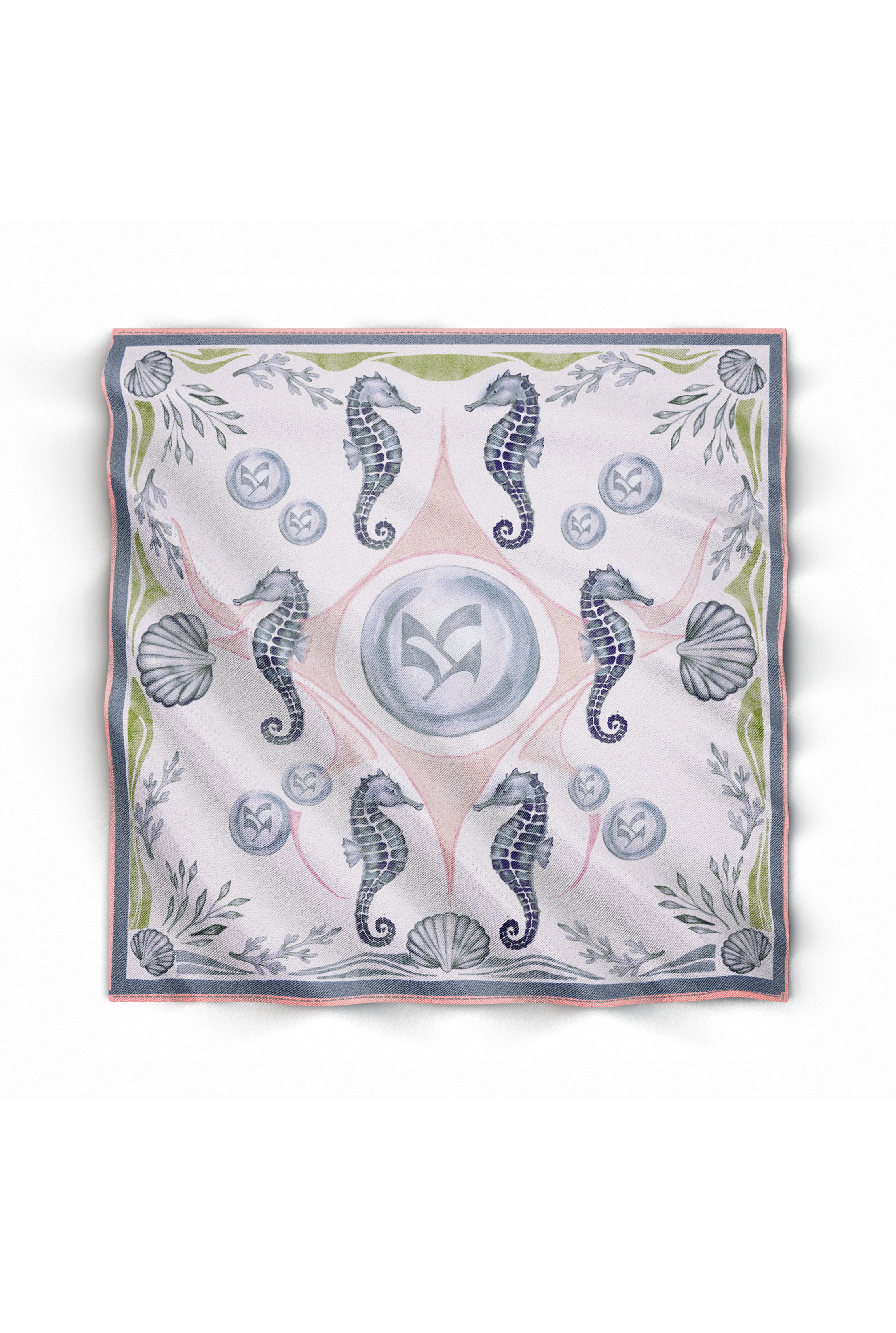 Seahorse Tide Silk Scarf