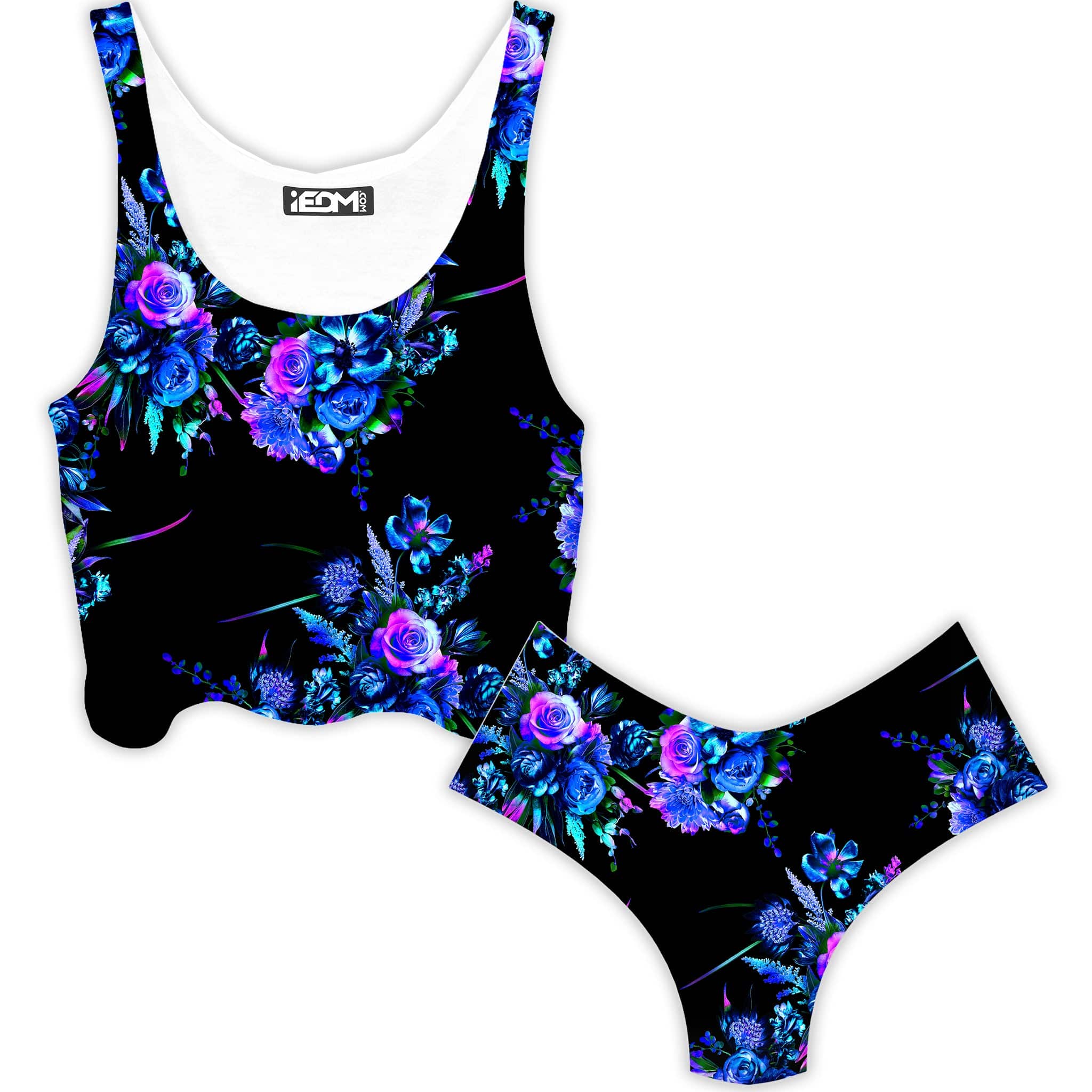Midnight Garden Crop Top and Booty Shorts Combo