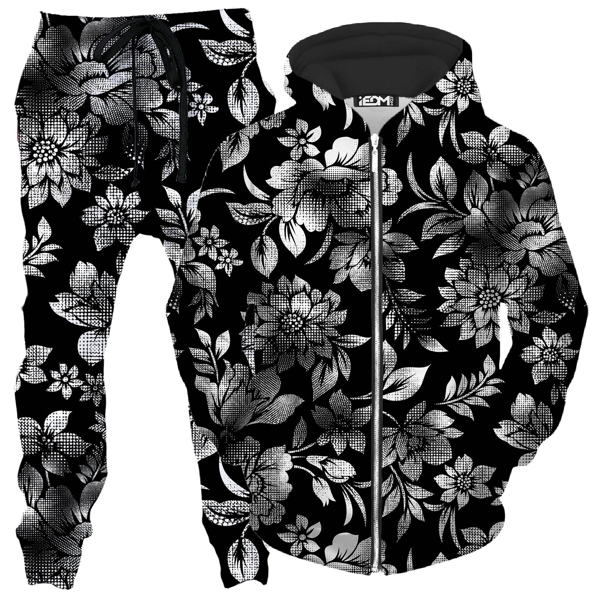 Nature's Candy B&W Zip-Up Hoodie and Joggers Combo