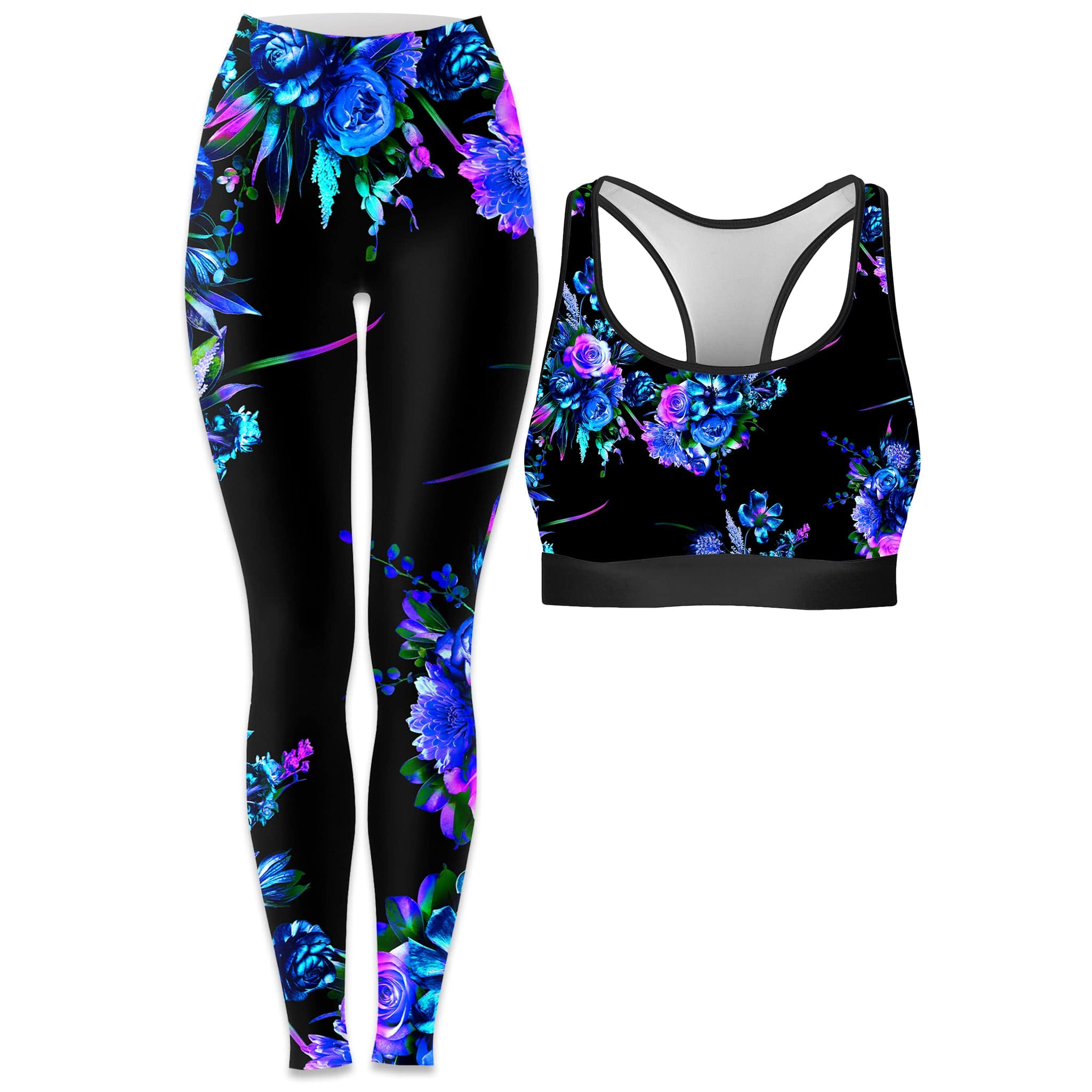 Midnight Garden Rave Bra and Leggings Combo