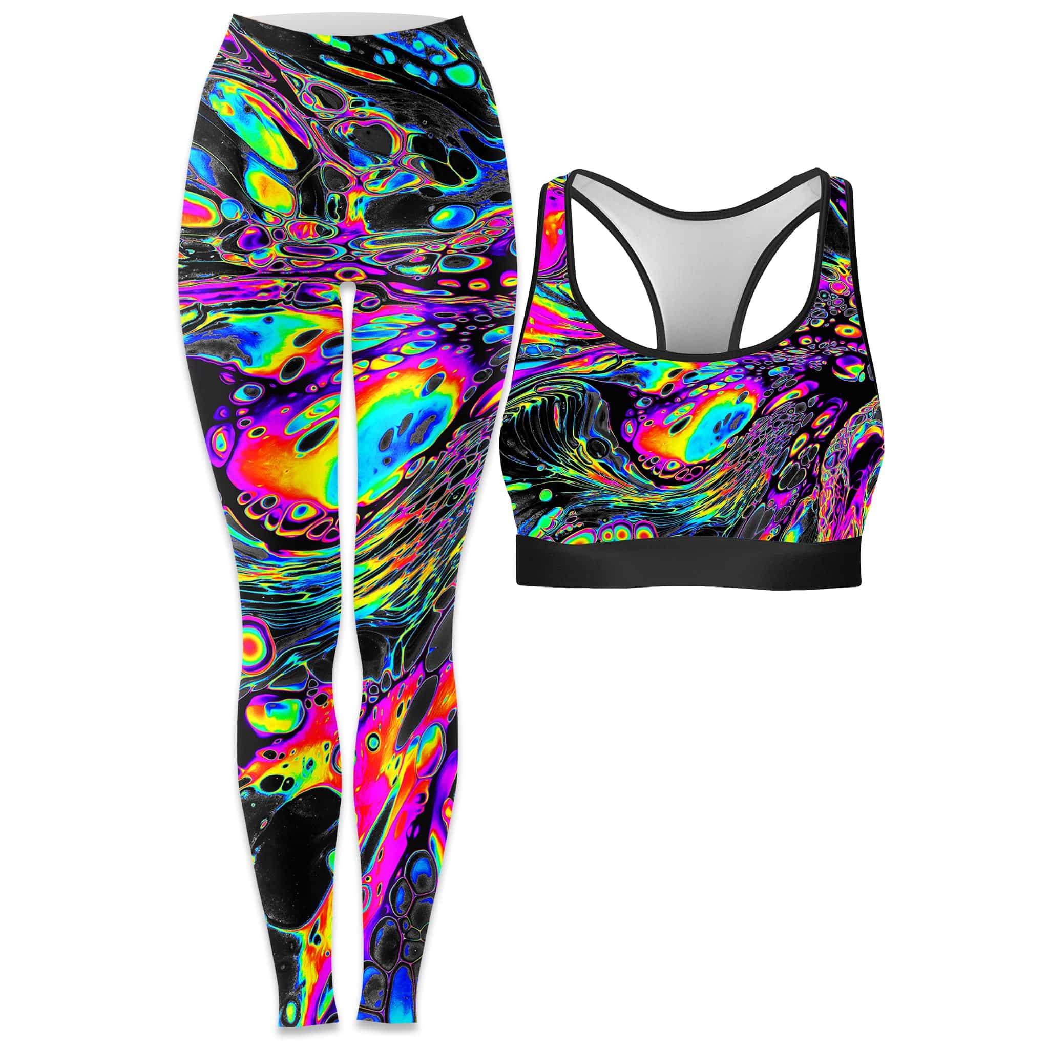 Rainbow Magma Rave Bra and Leggings Combo