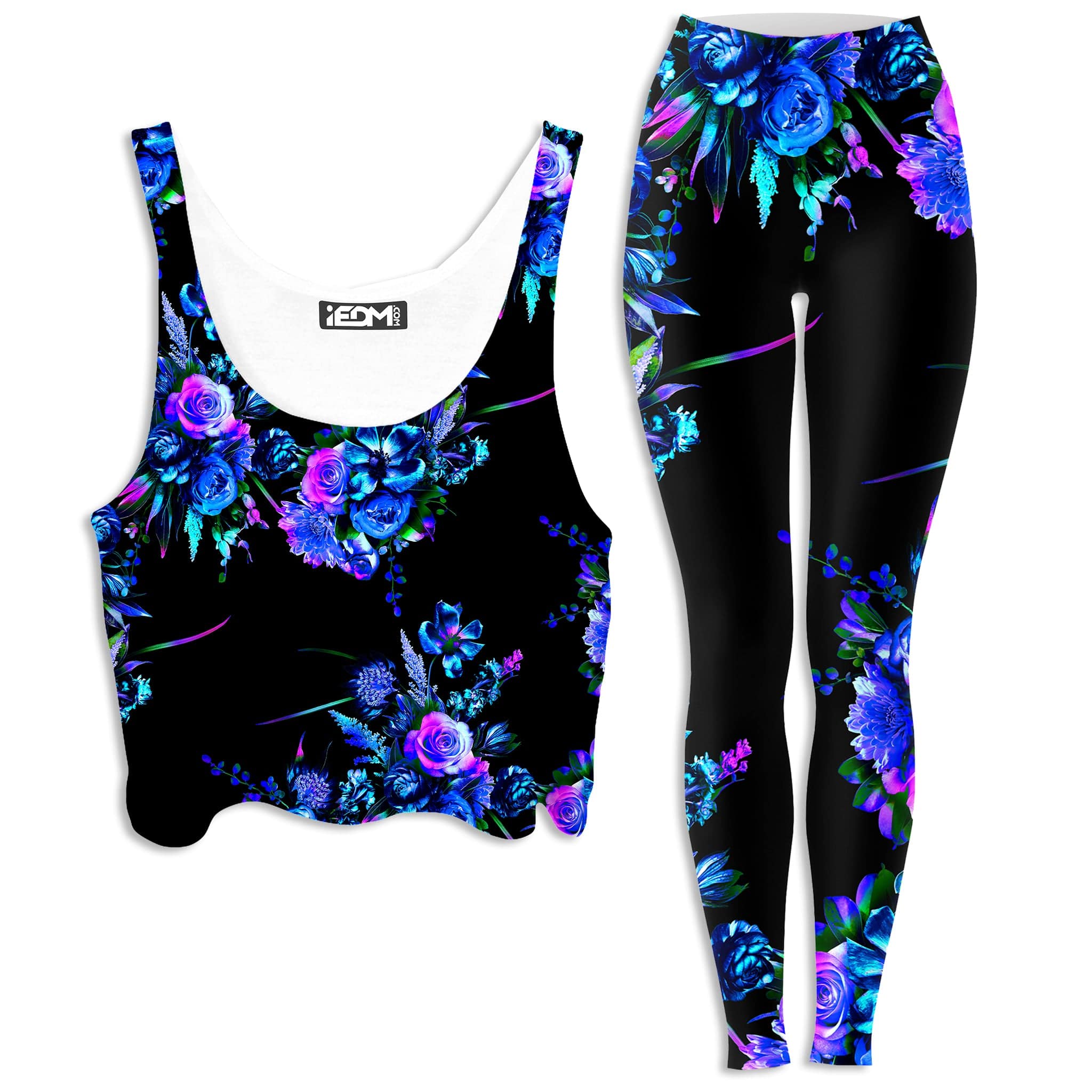 Midnight Garden Crop Top and Leggings Combo