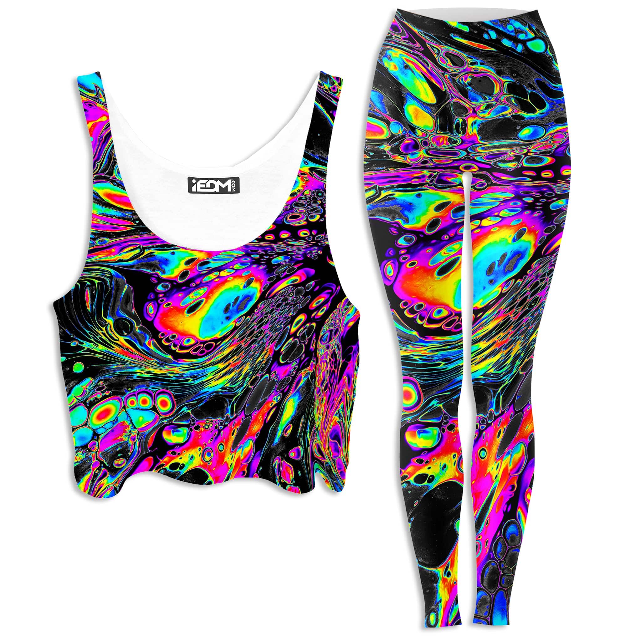 Rainbow Magma Crop Top and Leggings Combo