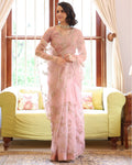 Noor Pink Vrinda Dori Sari Set By KYNAH, Luxury Indian Fashion & Bridal Wear