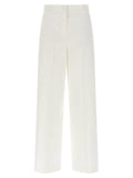 Theory Linen-Viscose Blend Trousers — Cream