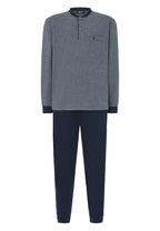 Pijama Hombre Invierno Premium Tapeta Algodón Punto - Azul 55022_22