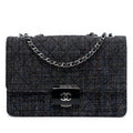 Large Quilted Tweed Beauty Lock Flap