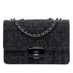 Large Quilted Tweed Beauty Lock Flap