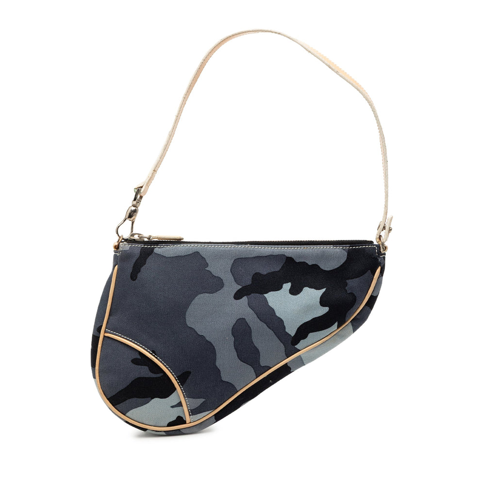 Mini Canvas Camouflage Saddle Pochette