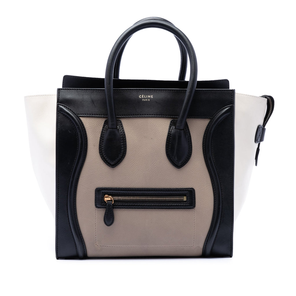 Mini Tricolor Leather Luggage Tote