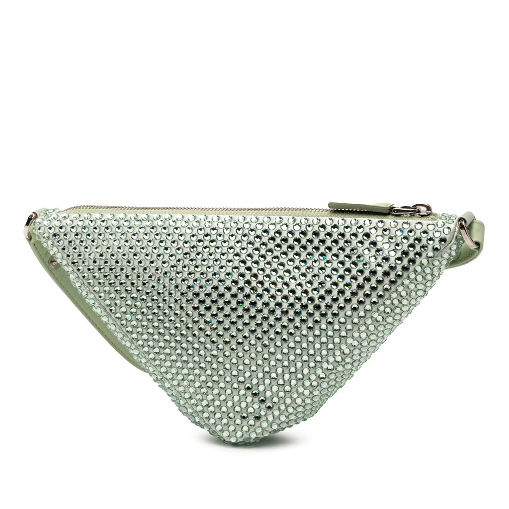 Satin Crystal Embellished Triangle Pouch