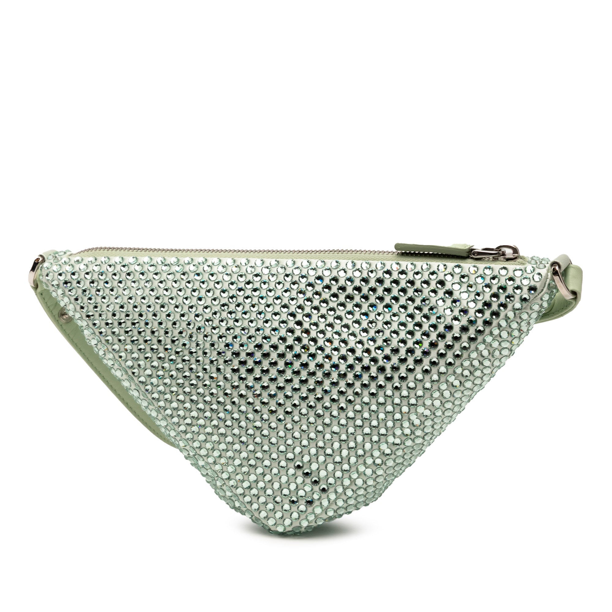 Satin Crystal Embellished Triangle Pouch