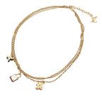Gold Plated Sweet Charms Tiered Necklace