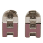 Palladium Plated Enamel Cage d H Push Back Earrings
