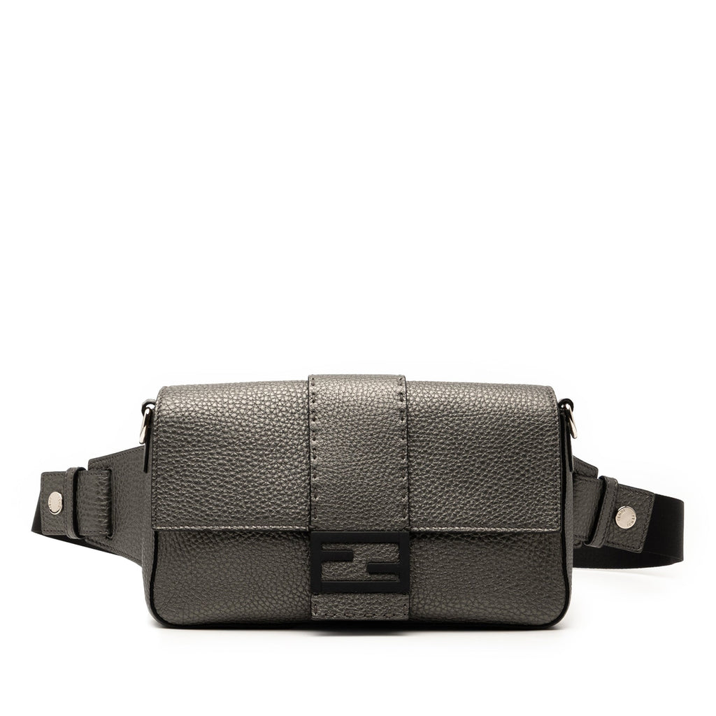 Leather Selleria Convertible Baguette Satchel