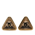CC Gold Plated Gripoix Triangle Push Back Earrings