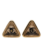 CC Gold Plated Gripoix Triangle Push Back Earrings