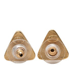 CC Gold Plated Gripoix Triangle Push Back Earrings