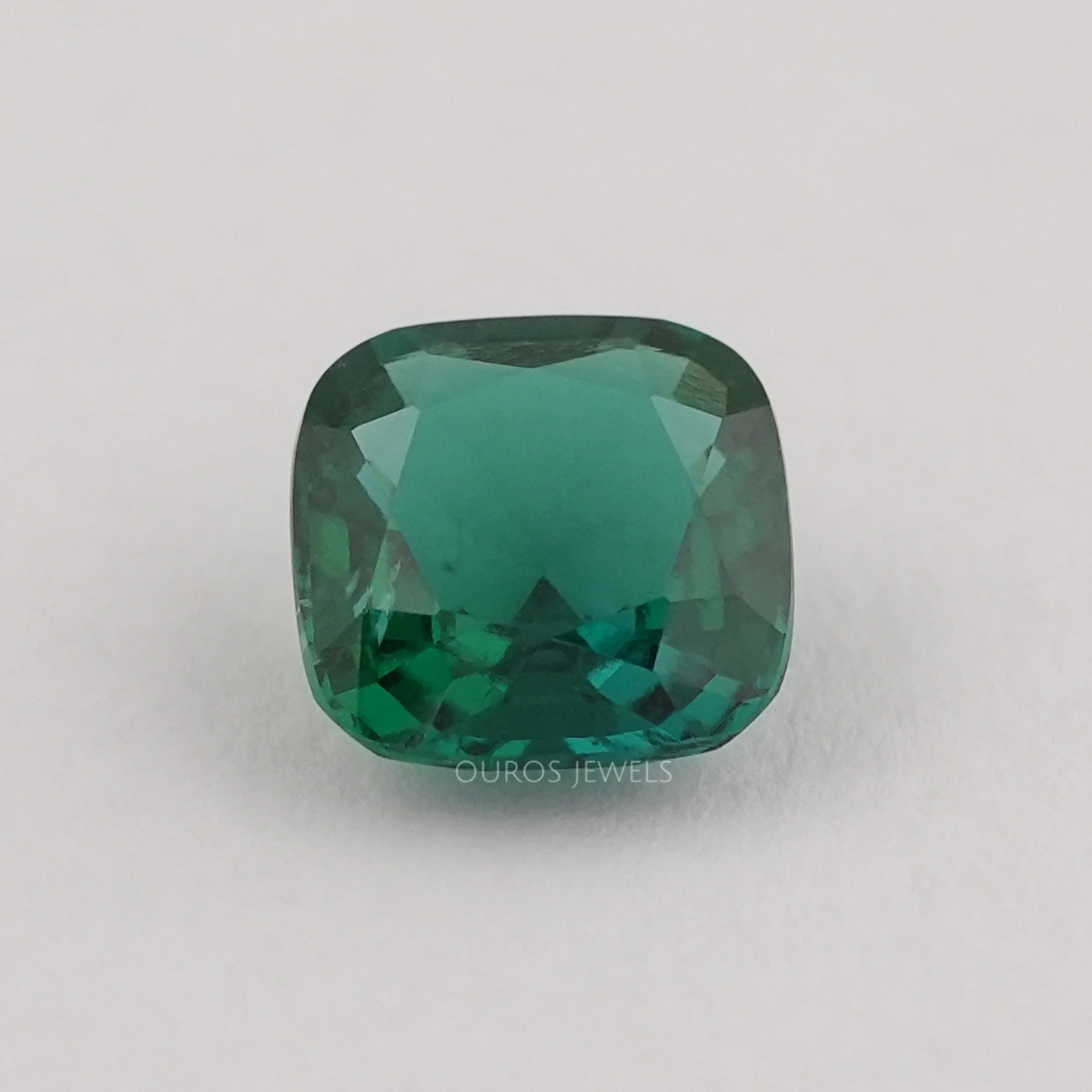 Dark Green Zambian Cushion Cut Gemstone