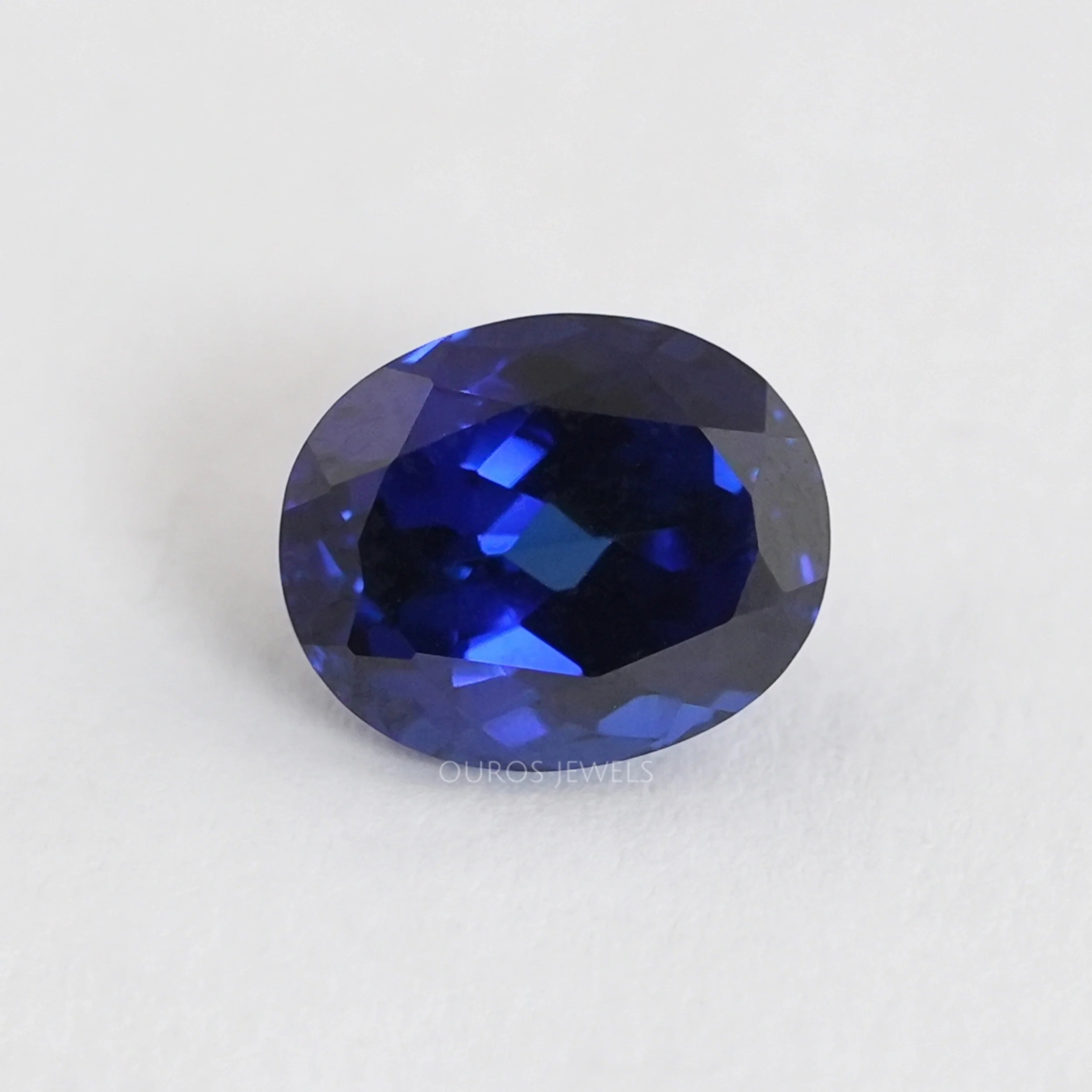 Blue Sapphire Oval Cut Lab Grown Gemstone