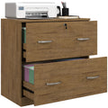 2-Drawer Lateral Filing Cabinet with Lock & Hanging Bar for Letter Size, Light Brown