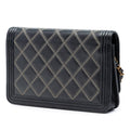 Quilted Lambskin Double Stitch Boy Wallet On Chain