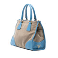 Saffiano Trimmed Canvas Canapa Logo Double Zip Satchel