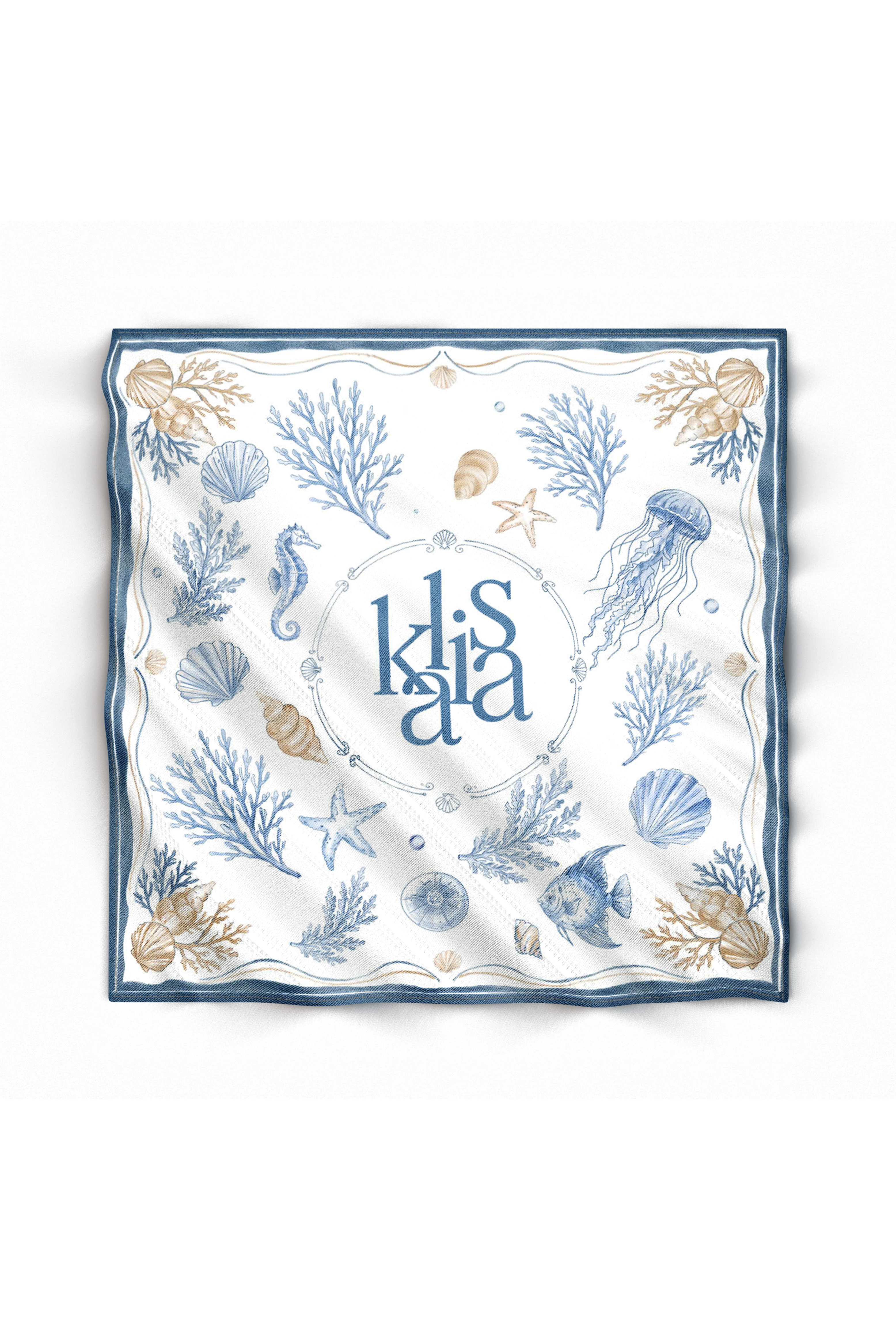 Marine Éclat Silk Scarf