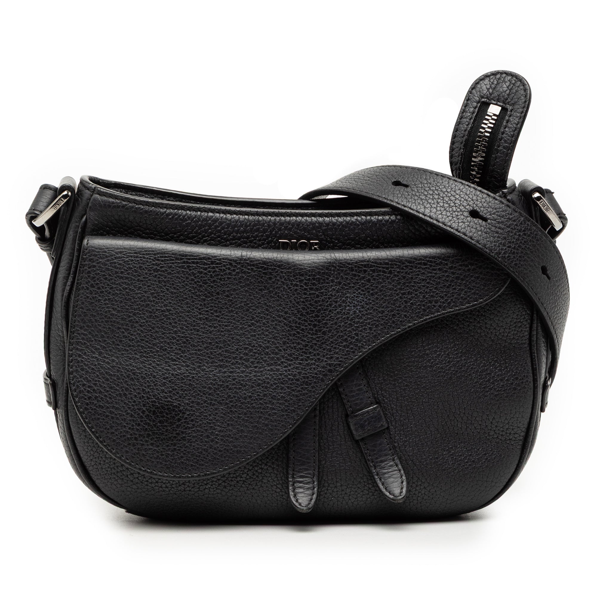 Grained Calfskin Saddle Soft Bag