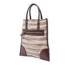 Vitello Trimmed Tweed Flat Tote