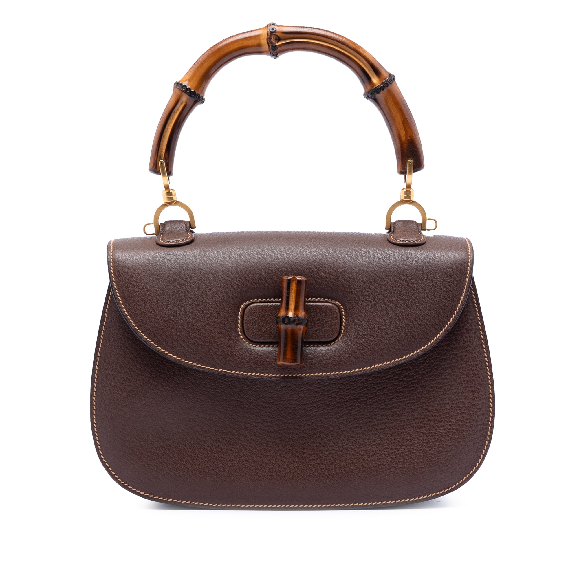 Medium Calfskin Bamboo Top Handle Bag