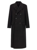 Tom Ford Double-Breasted Melton Coat — Black