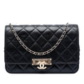 Quilted Lambskin Golden Class Wallet On Chain