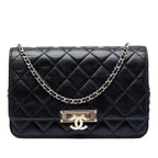 Quilted Lambskin Golden Class Wallet On Chain