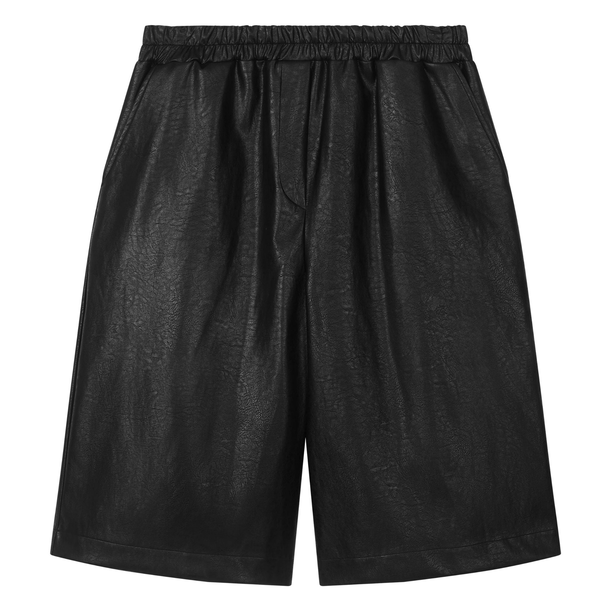 Eco-leather Biker Pants with Subtle Shine