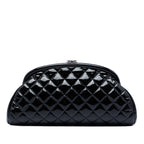 Quilted Patent Timeless Kiss Lock Clutch