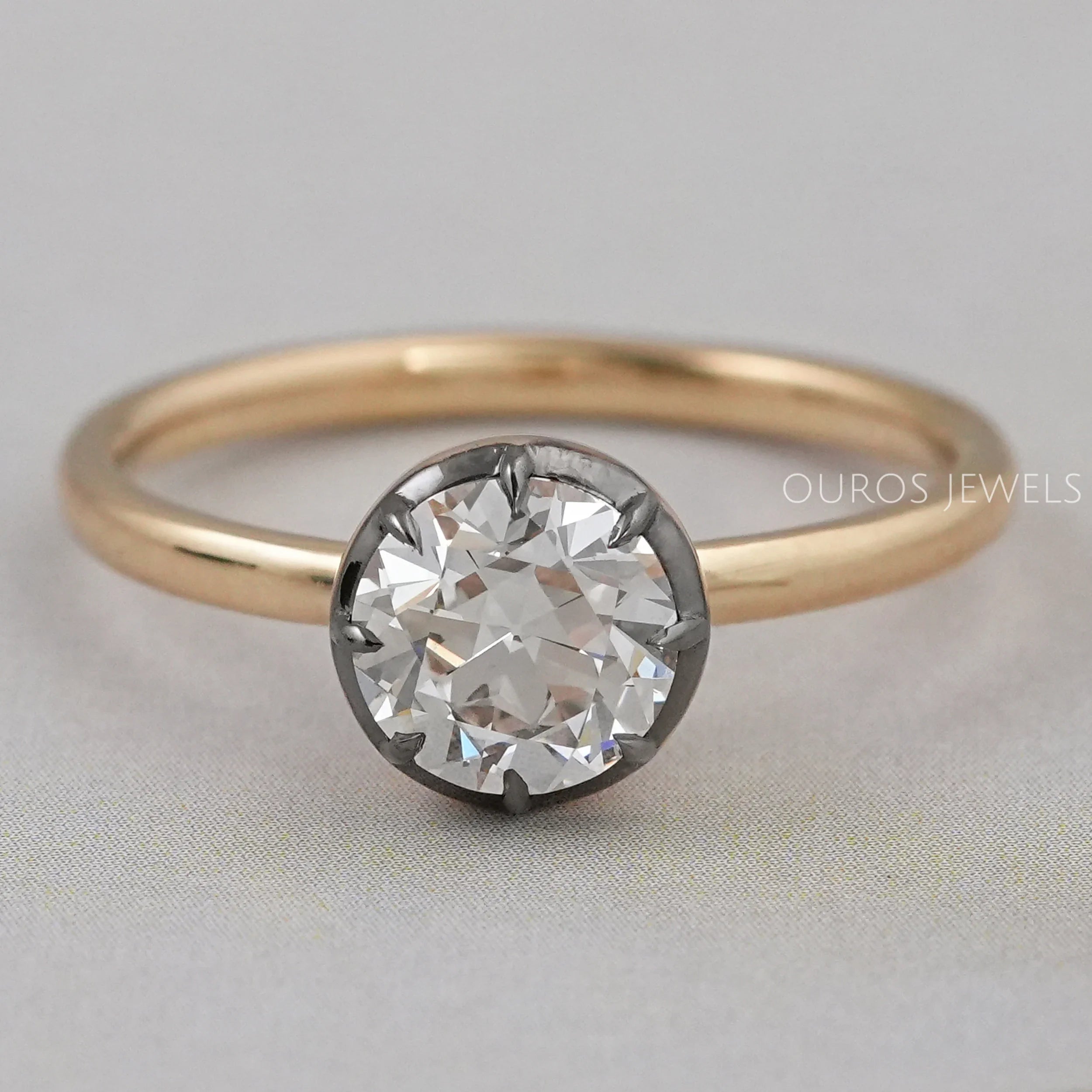 Solitaire Old European Round Diamond Ring