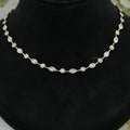 Bezel Set Old Mine Marquise Diamond Necklace
