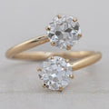 Old European Round Diamond Toi Et Moi Engagement Ring