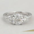 Old European Round Cut Three Stone Engagement Ring