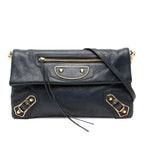 Chevre Motocross Classic Metallic Edge Envelope Clutch with Strap