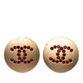 CC Gold Plated Strass Clip On Earrings