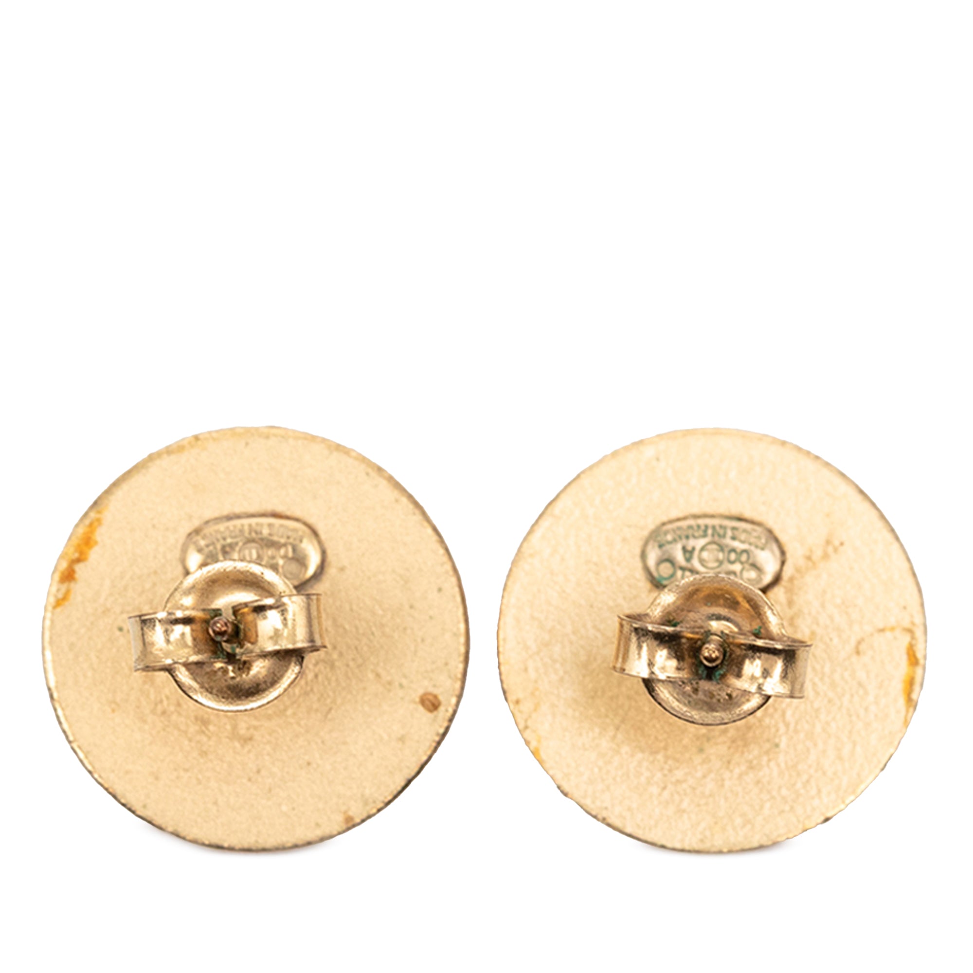 CC Gold Plated Strass Clip On Earrings