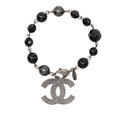 Silver Plated CC Faux Pearl Bracelet