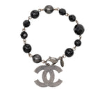 Silver Plated CC Faux Pearl Bracelet