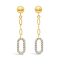 Diamond Paper Clip Drop Earring